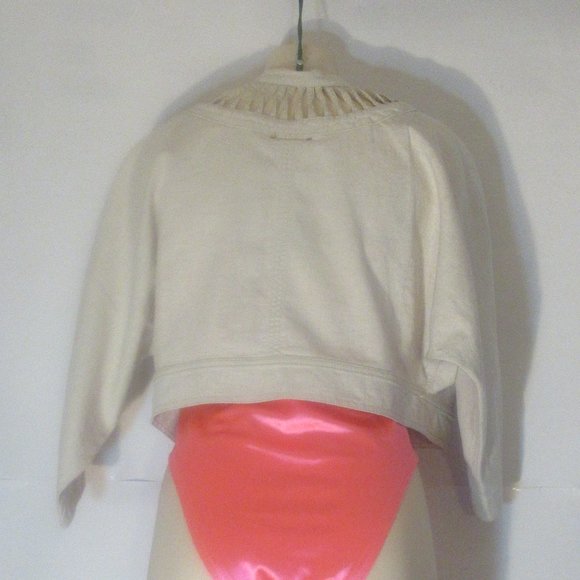 HEI HEI Anthropologie Cotton Linen Dolman Crop Ladder Jacket Top size XS/S - Picture 4 of 11